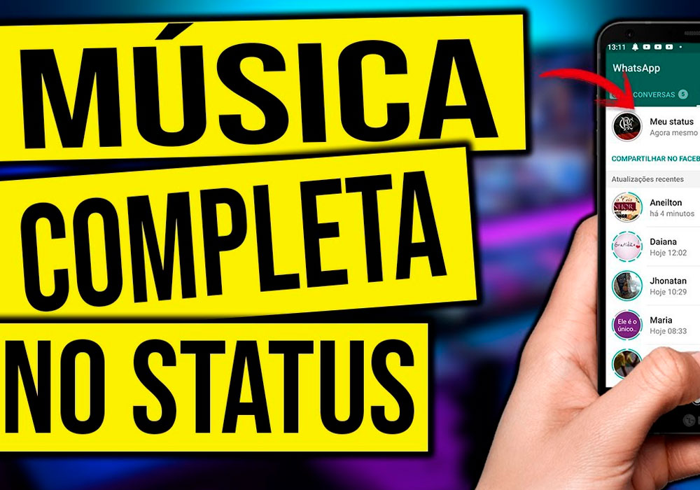 Como postar foto com música no status do WhatsApp