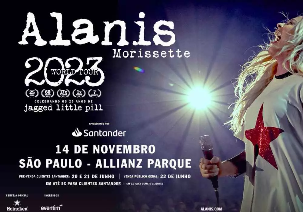 Alanis Morissette no Brasil: venda de ingressos