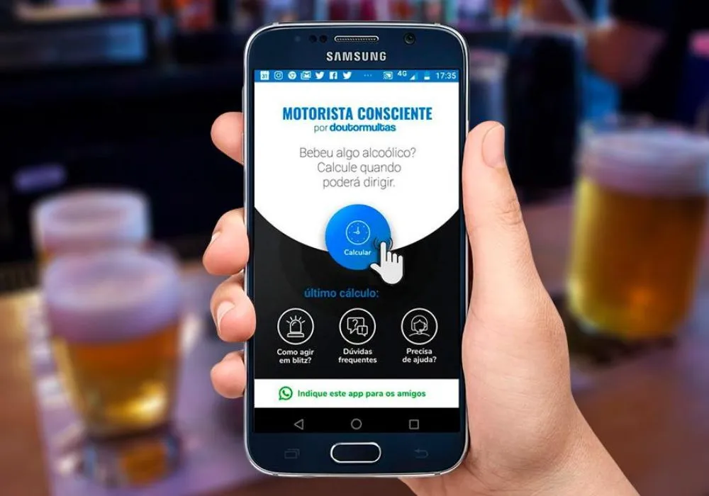 Aplicativo que faz o teste de bafômetro pelo celular