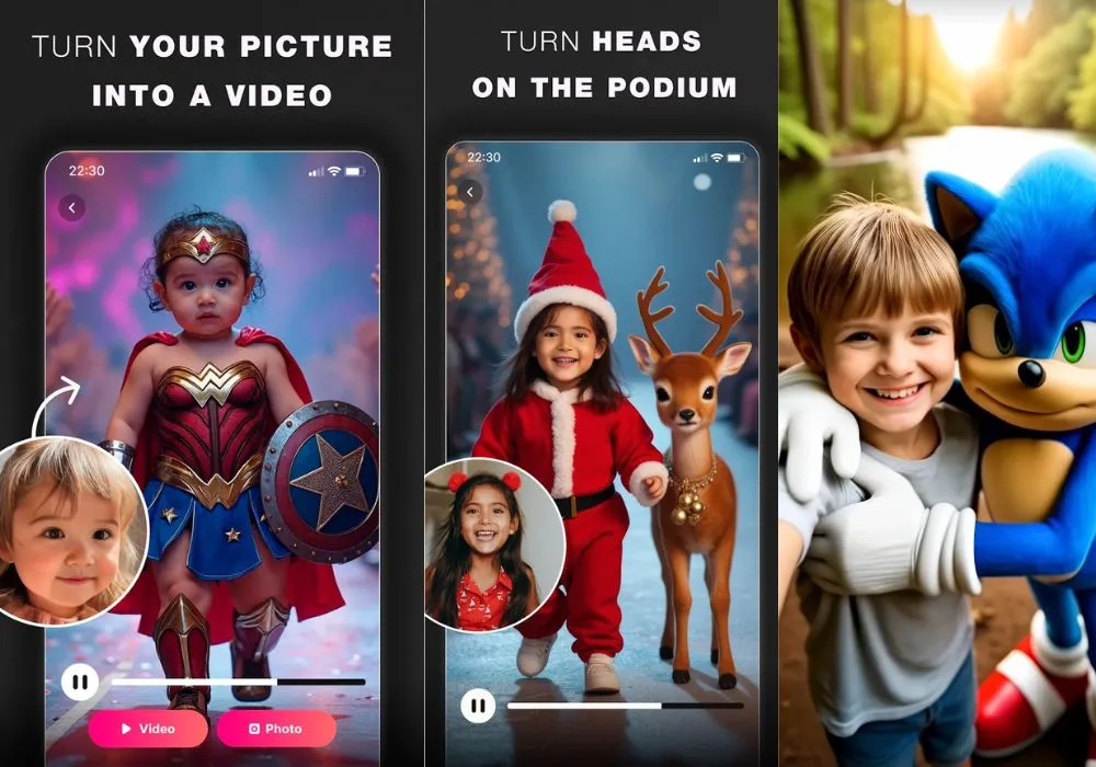 Faça vídeos do seu filho com super-heróis